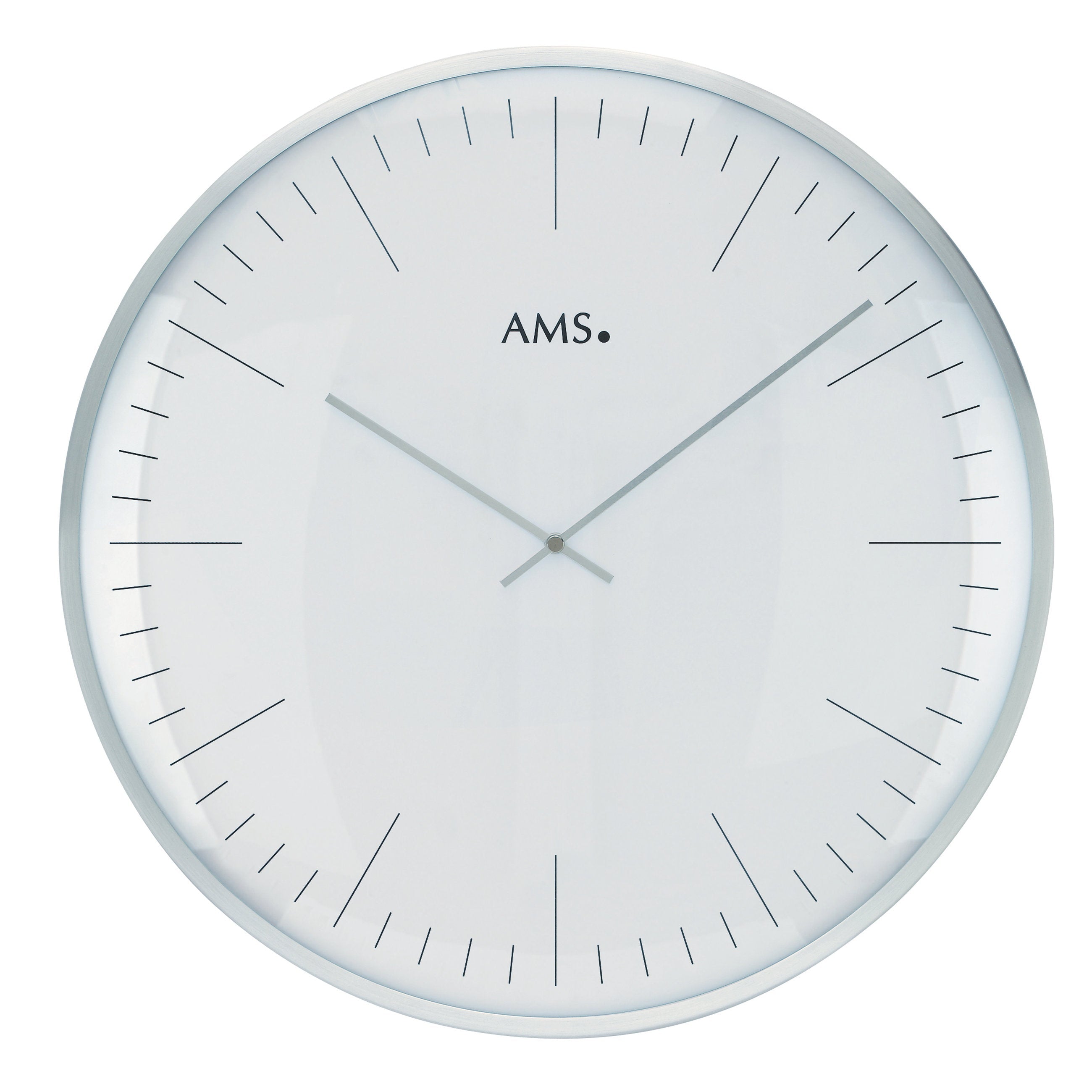 AMS W9540 Wanduhr mit gebürstetem Aluminium-Frontring