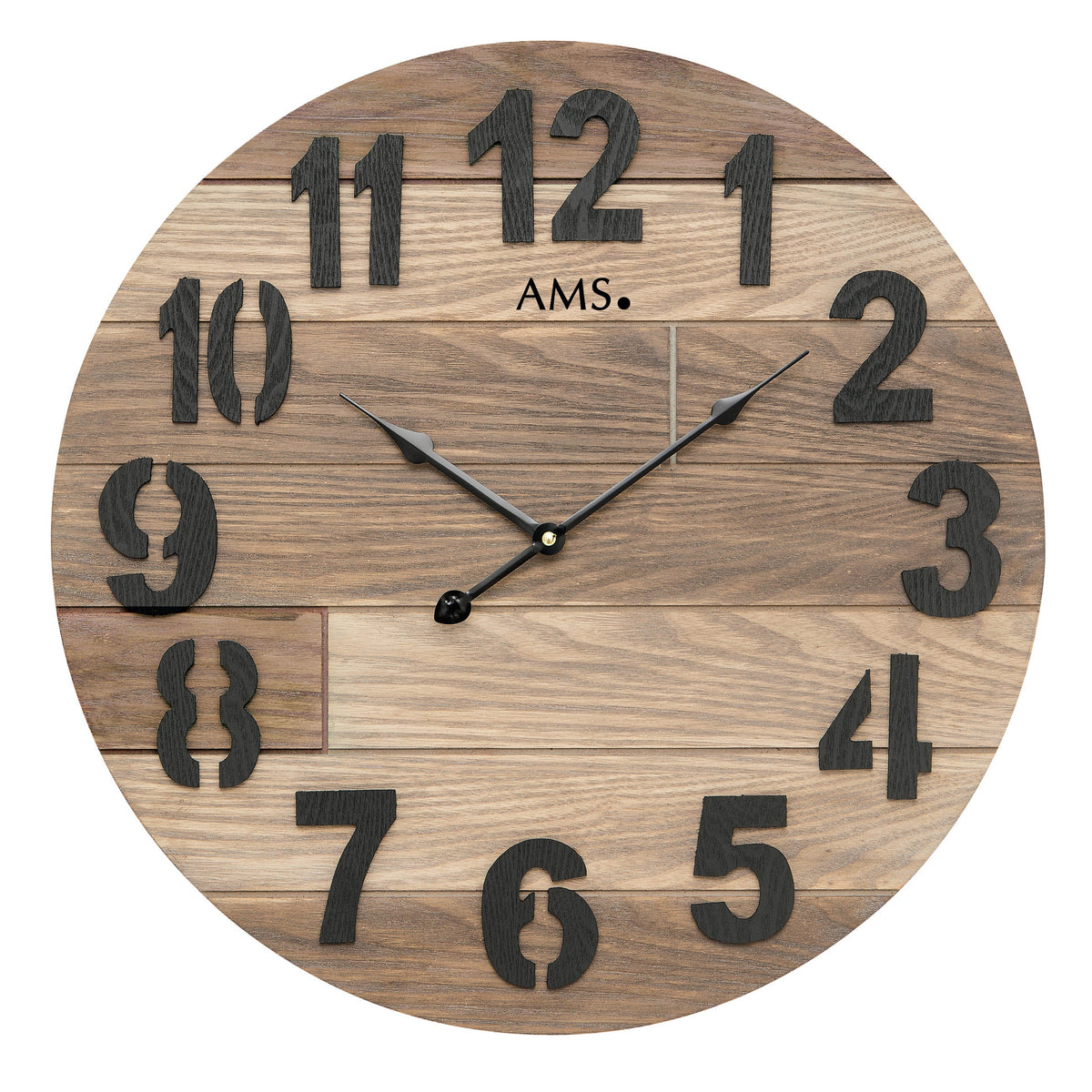 AMS W9569 Wanduhr mit lackiertem Holzgehäuse