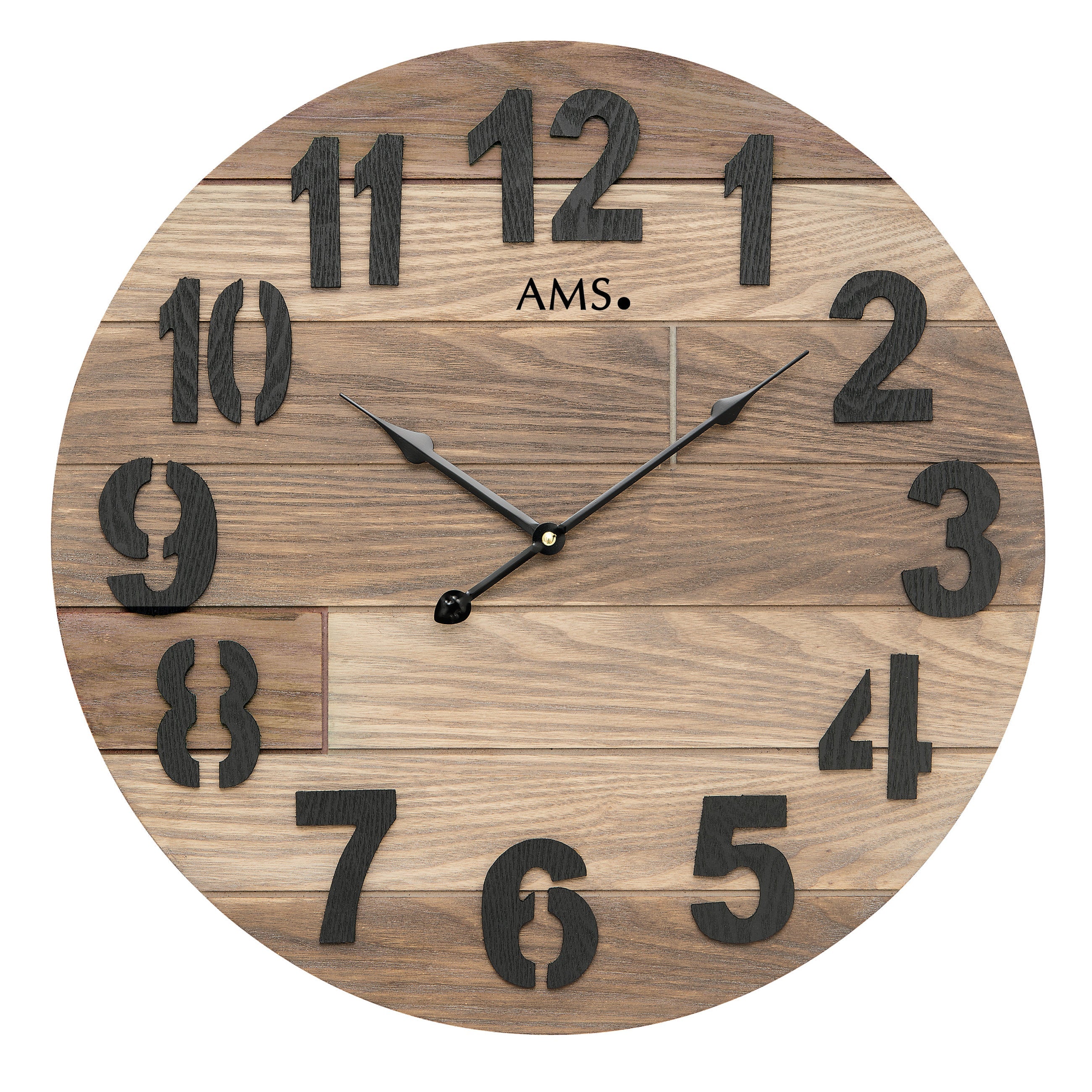 AMS W9569 Wanduhr mit lackiertem Holzgehäuse