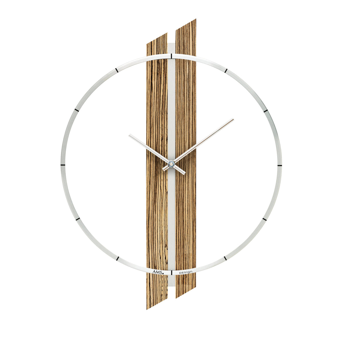AMS W9606 Wanduhr mit Nussbaum-Holzgehäuse