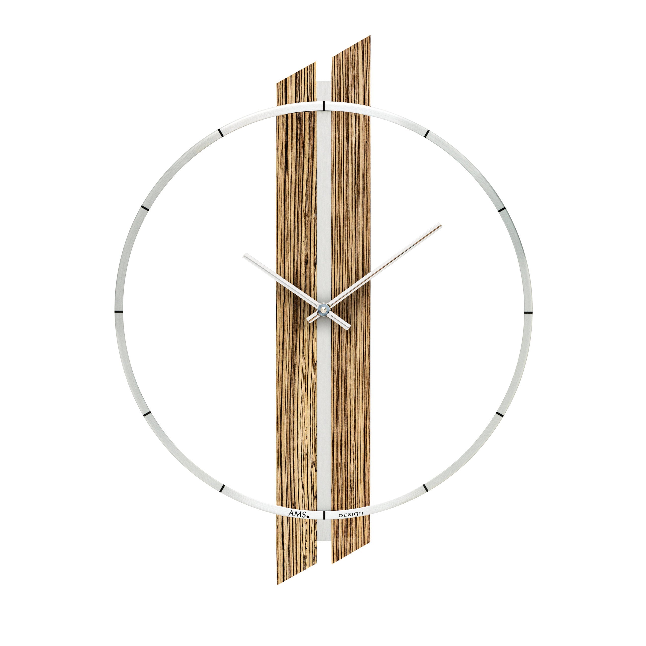 AMS W9606 Wanduhr mit Nussbaum-Holzgehäuse