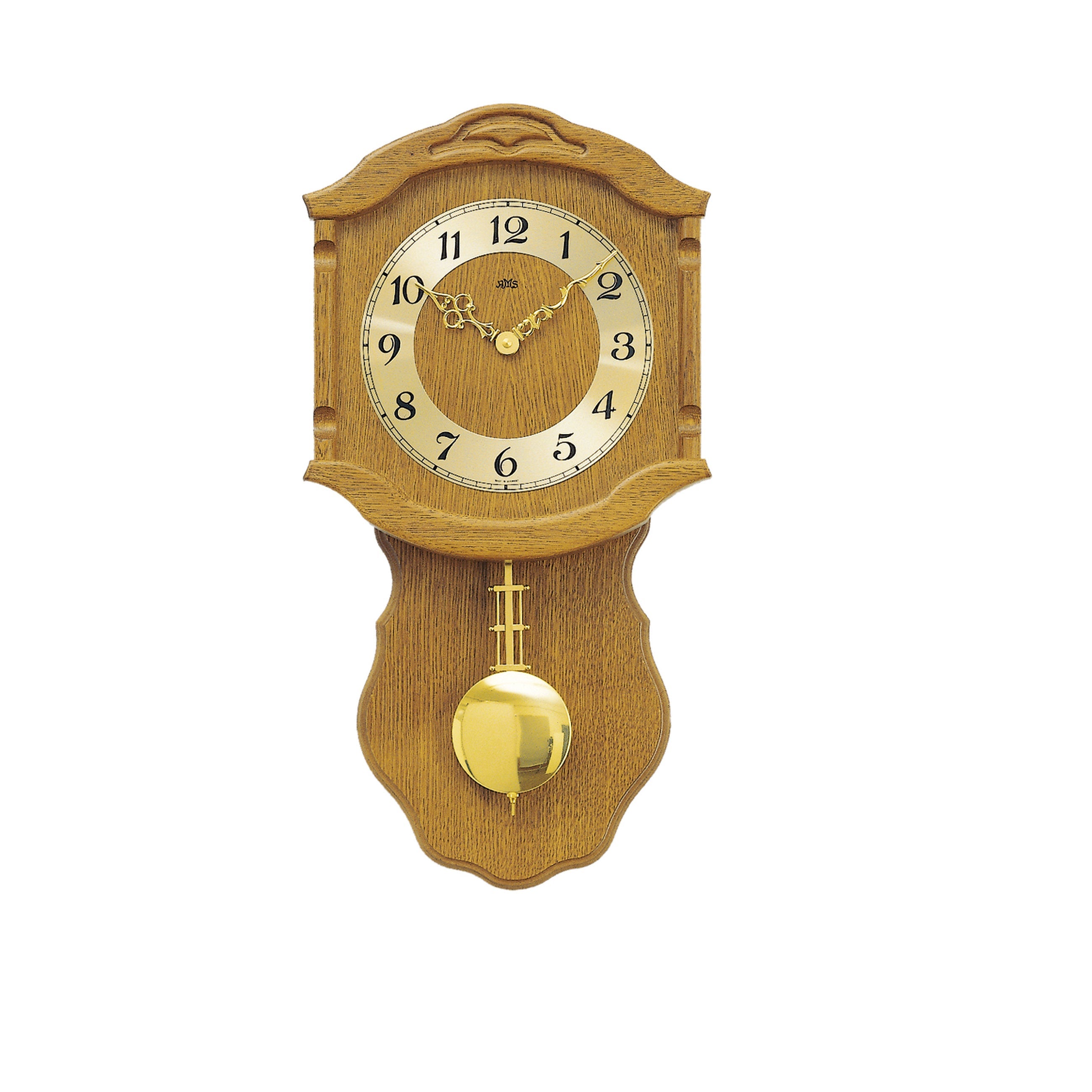 AMS W964-4 Pendelwanduhr mit Eichengehäuse und Quarz-Pendelwerk