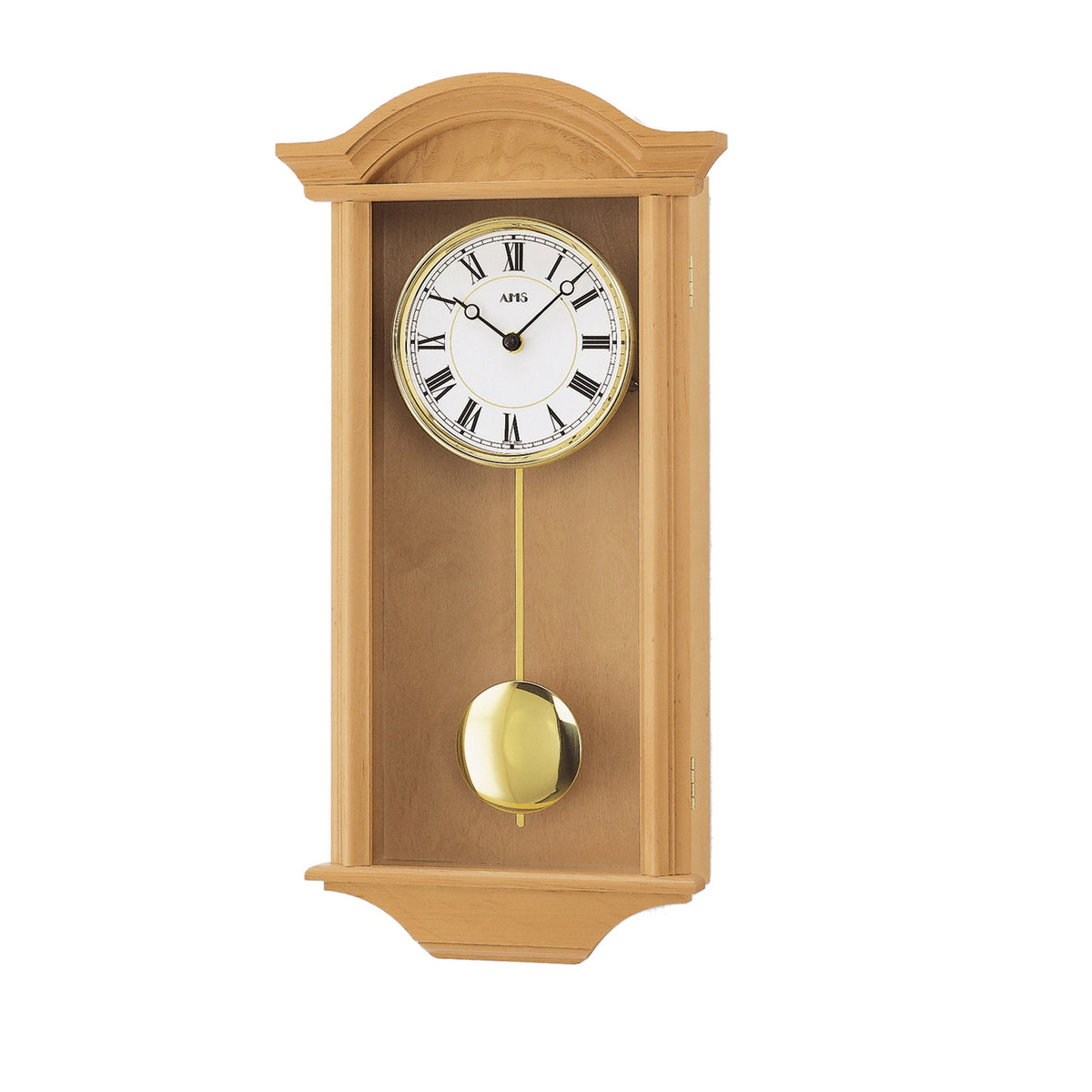 AMS W990-16 Pendelwanduhr mit Massivholz Erle und Schlagwerk