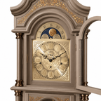 Astra Design AD210-02GB Standuhr „Residenz“ in Greige matt und dunklen Bronze aus massiver Eiche