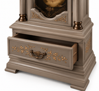 Astra Design AD210-02GB Standuhr „Residenz“ in Greige matt und dunklen Bronze aus massiver Eiche
