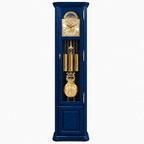 Astra Design AD210-04B Standuhr „Rheingold“ in Königsblau aus massiver Eiche
