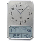 AMS F5891A Funkuhr mit digitaler Anzeige für Temperatur und Feuchtigkeit