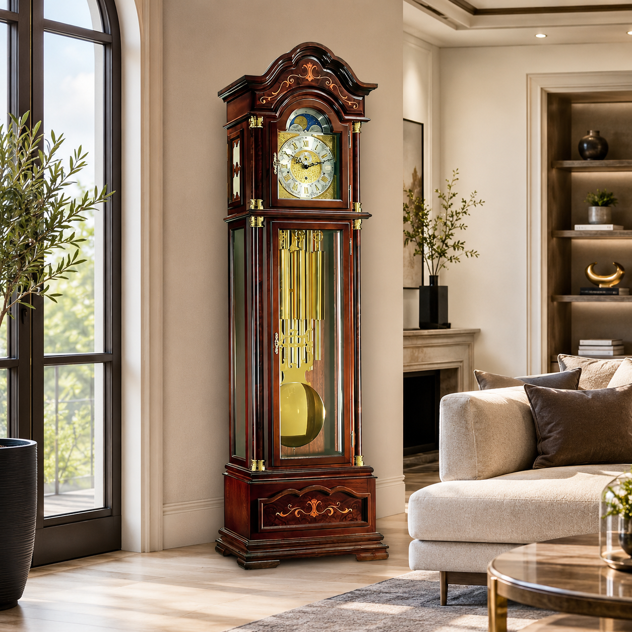 Hermle 01131-031171 Standuhr Trafalgar Nussbaum