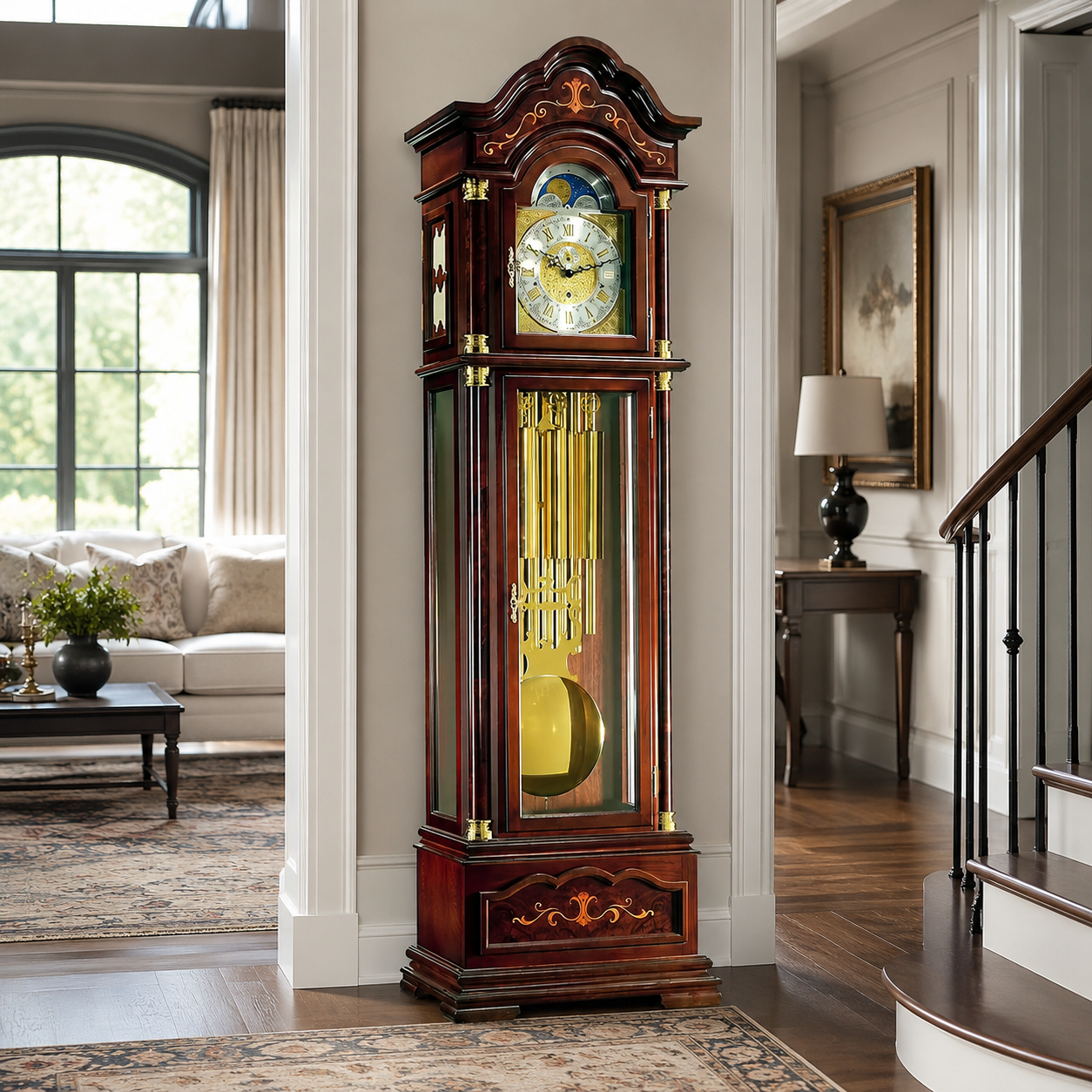 Hermle 01131-031171 Standuhr Trafalgar Nussbaum