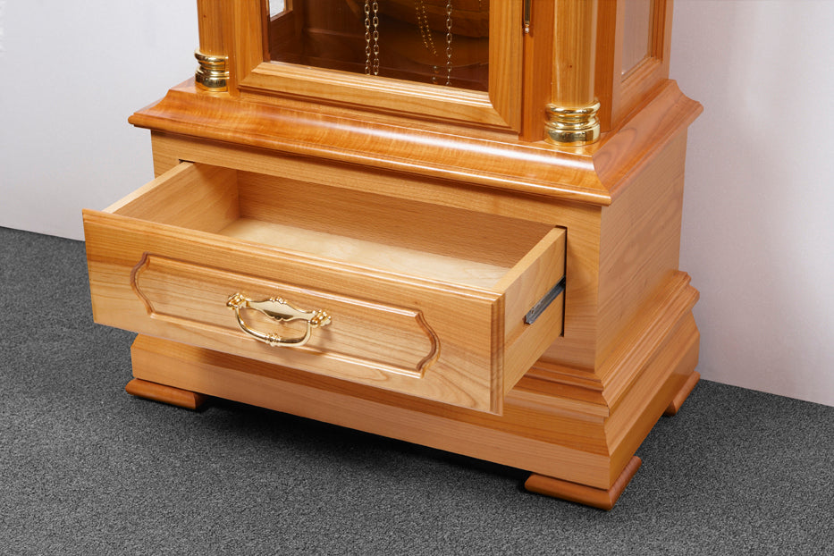 Astra Design AD210-08K Standuhr „Königshof“ aus massiver Kirsche - wahlweise auch in Nussbaum oder Eiche