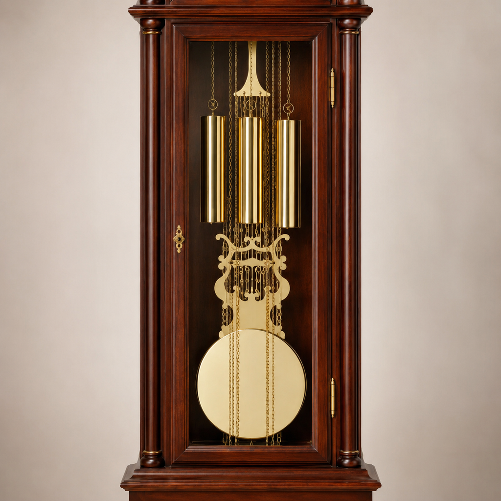 Astra Design AD210-08N Standuhr „Königshof“ aus massivem Nussbaum - wahlweise auch in Eiche oder Kirsche