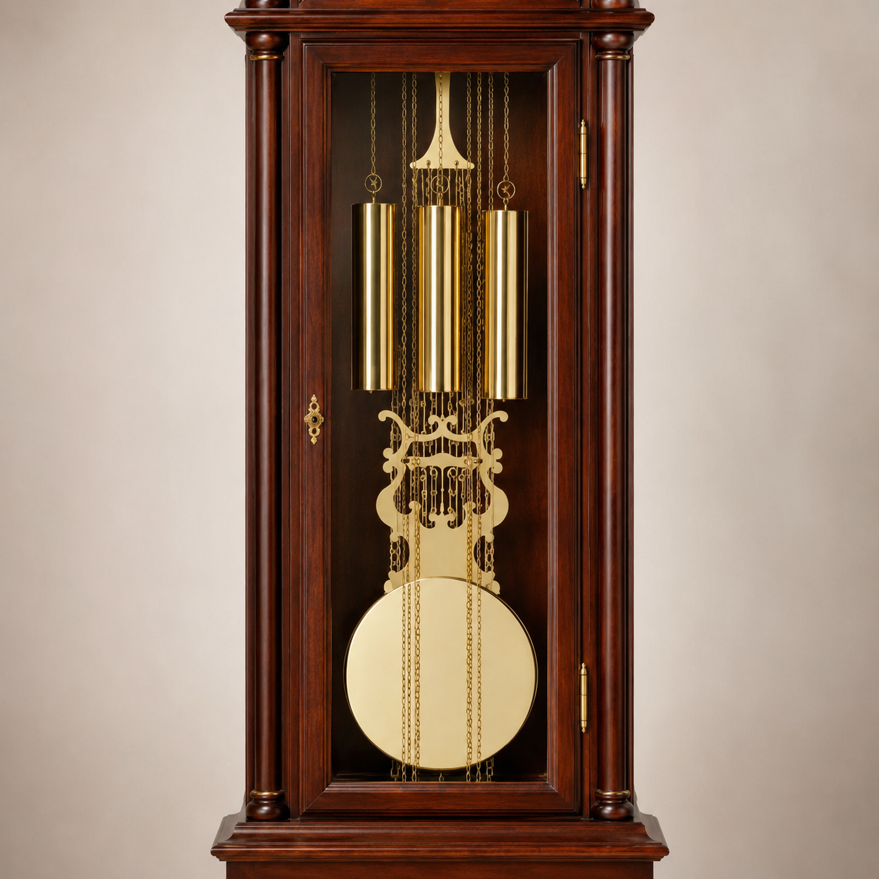 Astra Design AD210-08N Standuhr „Königshof“ aus massivem Nussbaum - wahlweise auch in Eiche oder Kirsche