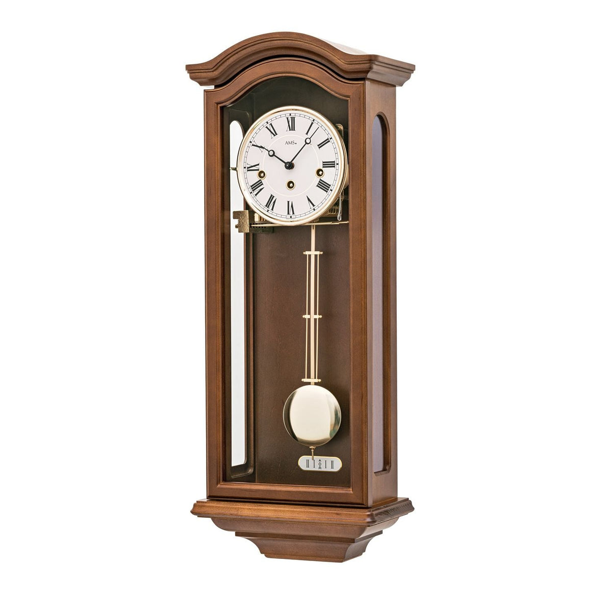 AMS R2696-1 Regulator mit Nussbaum-Massivholzgehäuse und 8-Tage Westminster-Schlagwerk