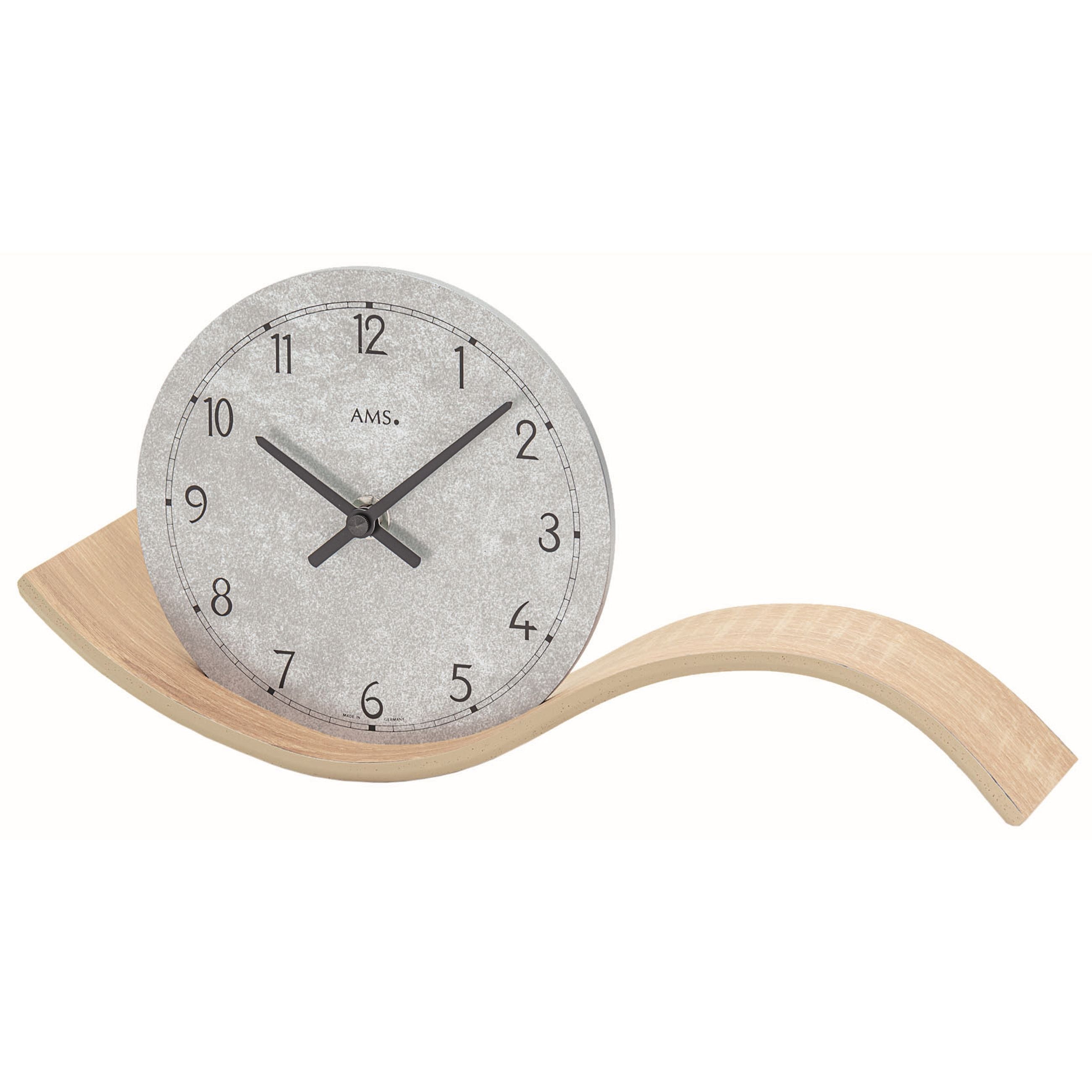AMS T1314 Tischuhr mit Quarzwerk und Holzgehäuse