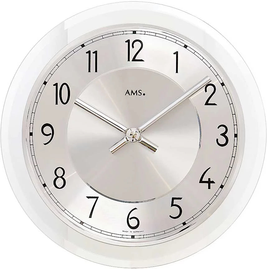 AMS W9476 Wanduhr mit facettiertem Mineralglas