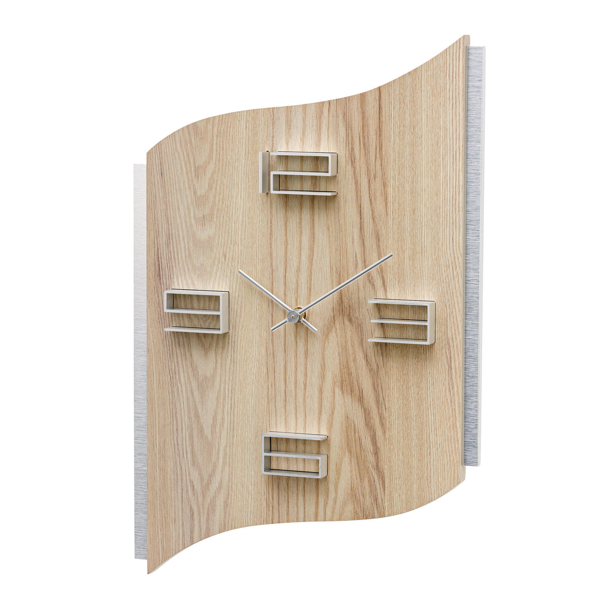 AMS W9613 Wanduhr mit Sonoma-Holzgehäuse und Aluminium