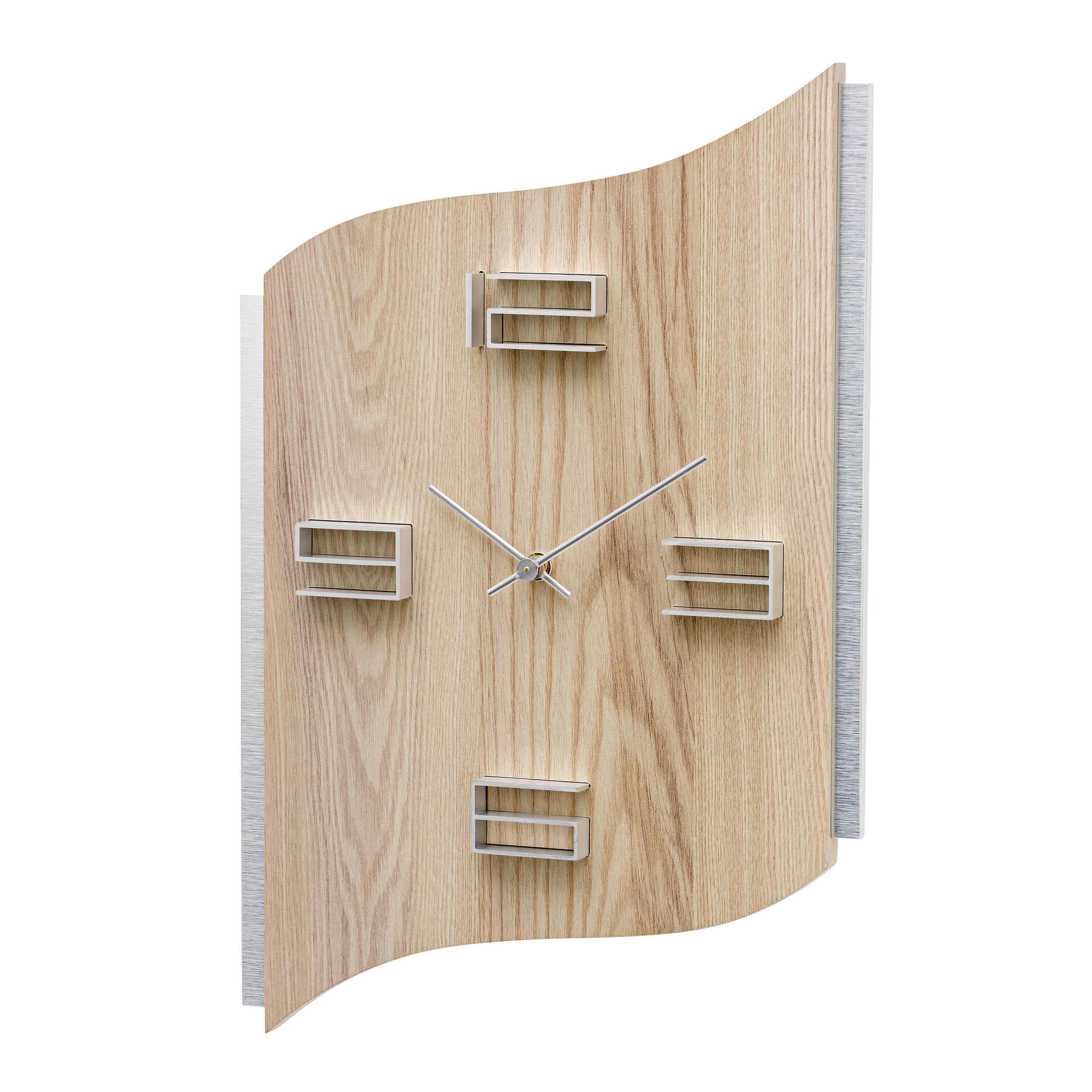 AMS W9613 Wanduhr mit Sonoma-Holzgehäuse und Aluminium
