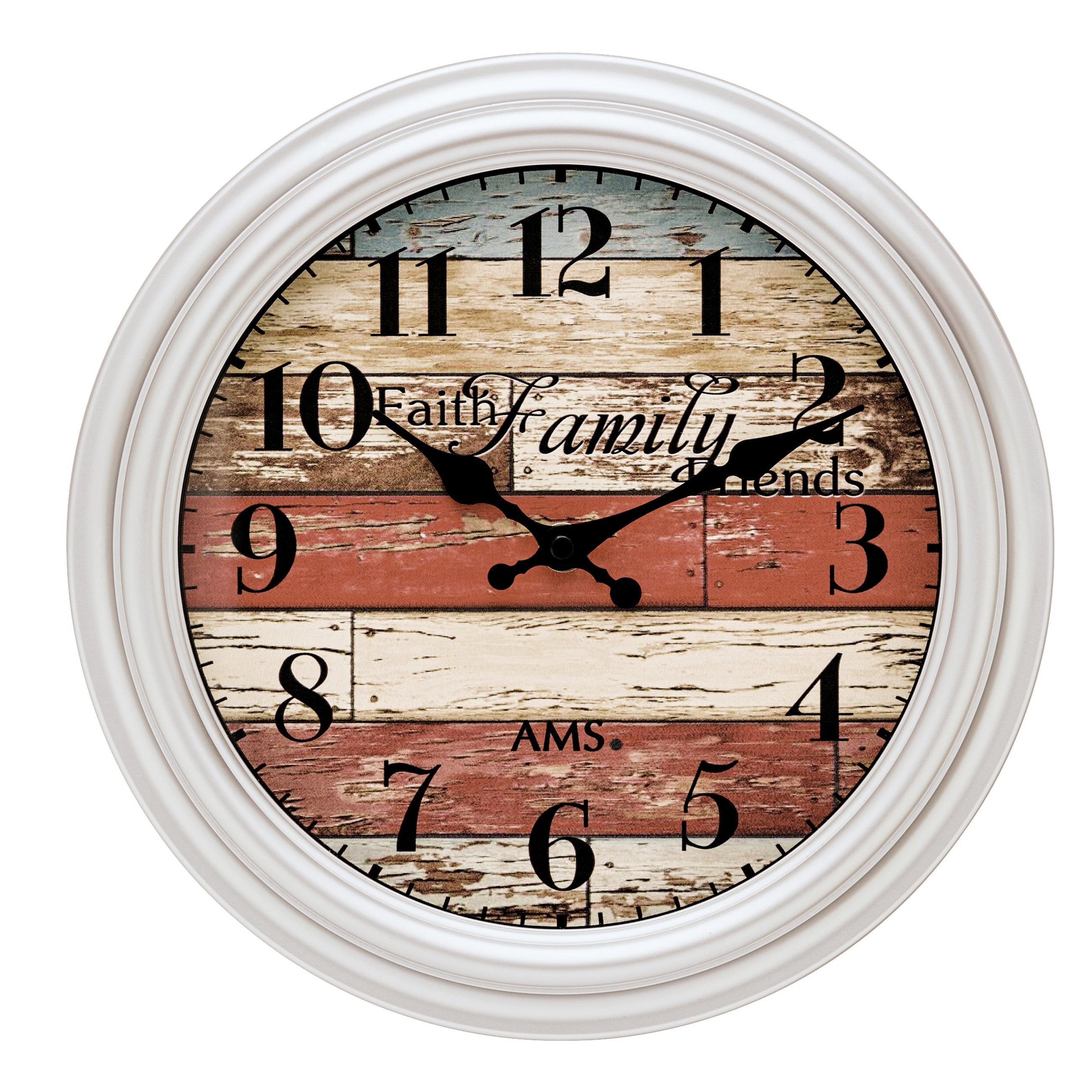 AMS W9618 Wanduhr mit Kunststoffgehäuse in Silber