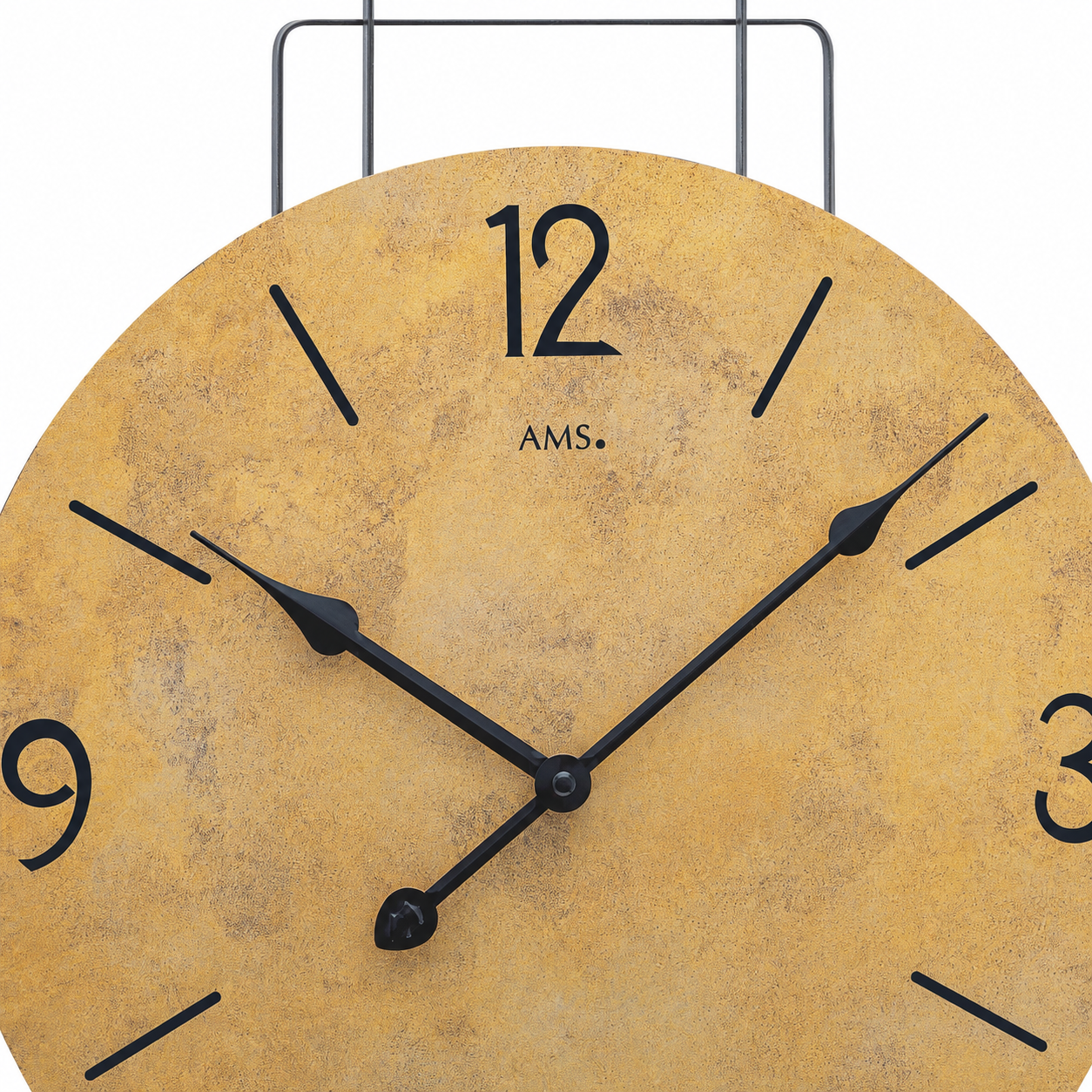 AMS W9689 Wanduhr mit Metall-Design und Messing Antik-Zifferblatt
