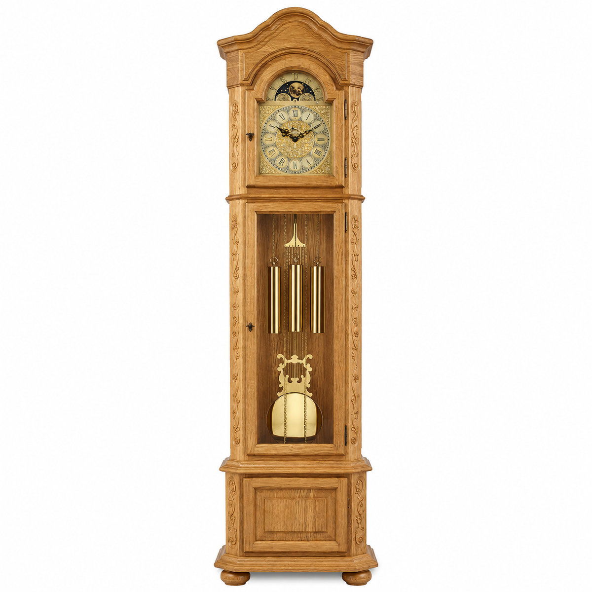 Astra Design AD210-03 Standuhr „Grafenhof“ aus massiver Eiche