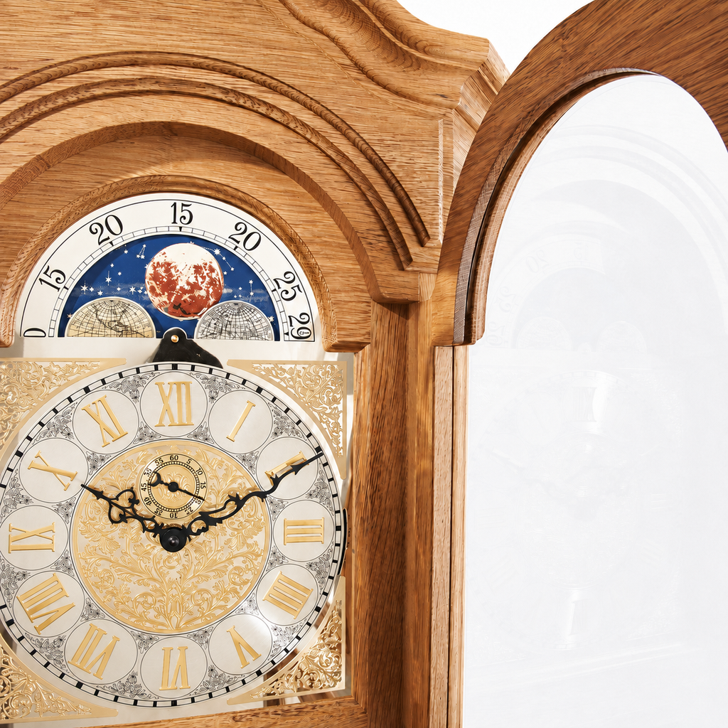 Astra Design AD210-03 Standuhr „Grafenhof“ aus massiver Eiche