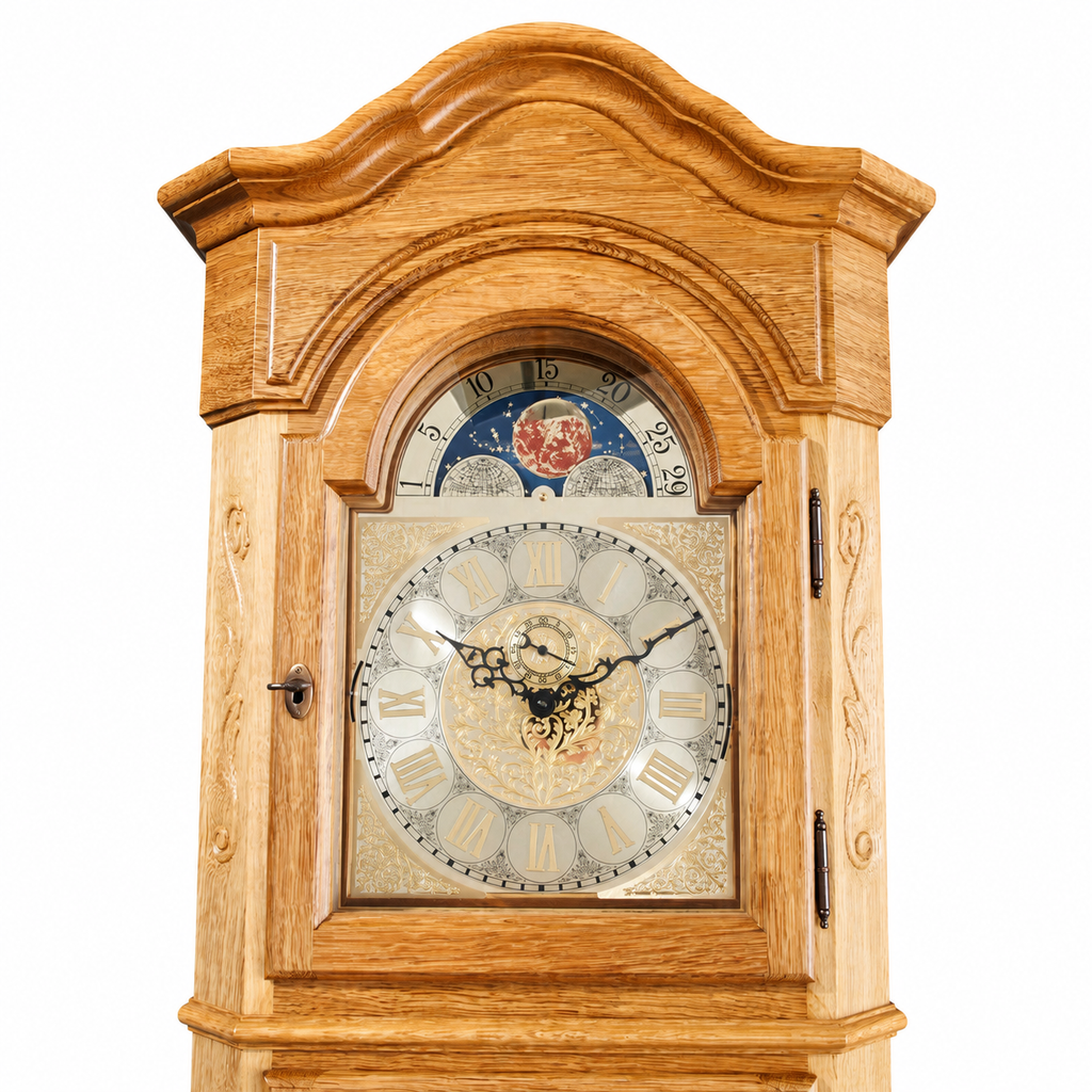 Astra Design AD210-03 Standuhr „Grafenhof“ aus massiver Eiche