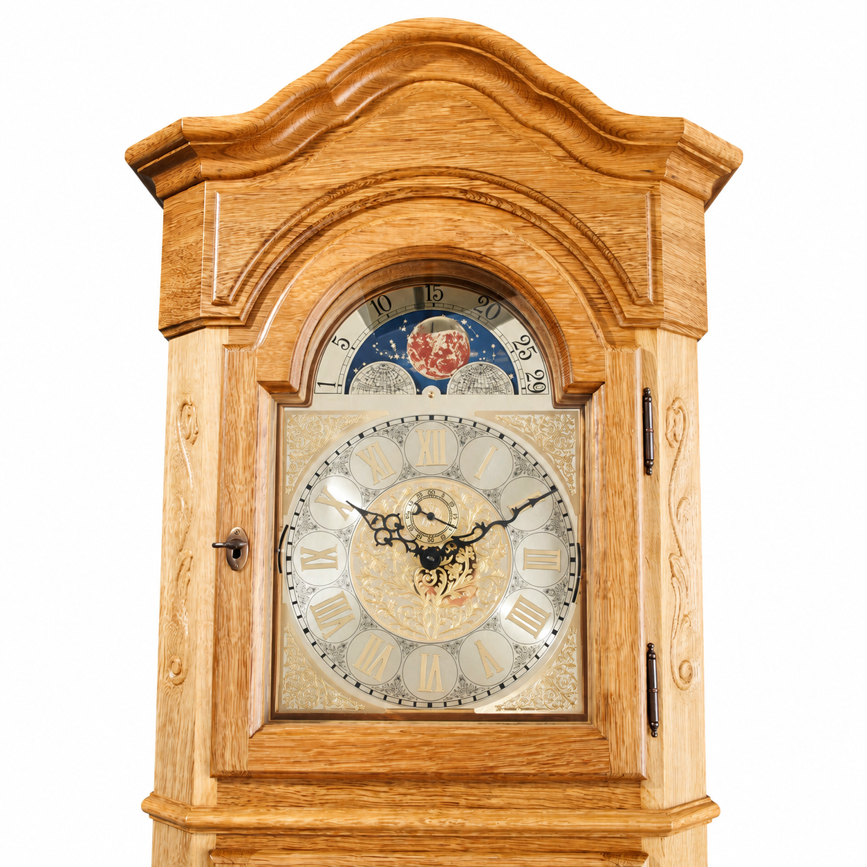 Astra Design AD210-03 Standuhr „Grafenhof“ aus massiver Eiche