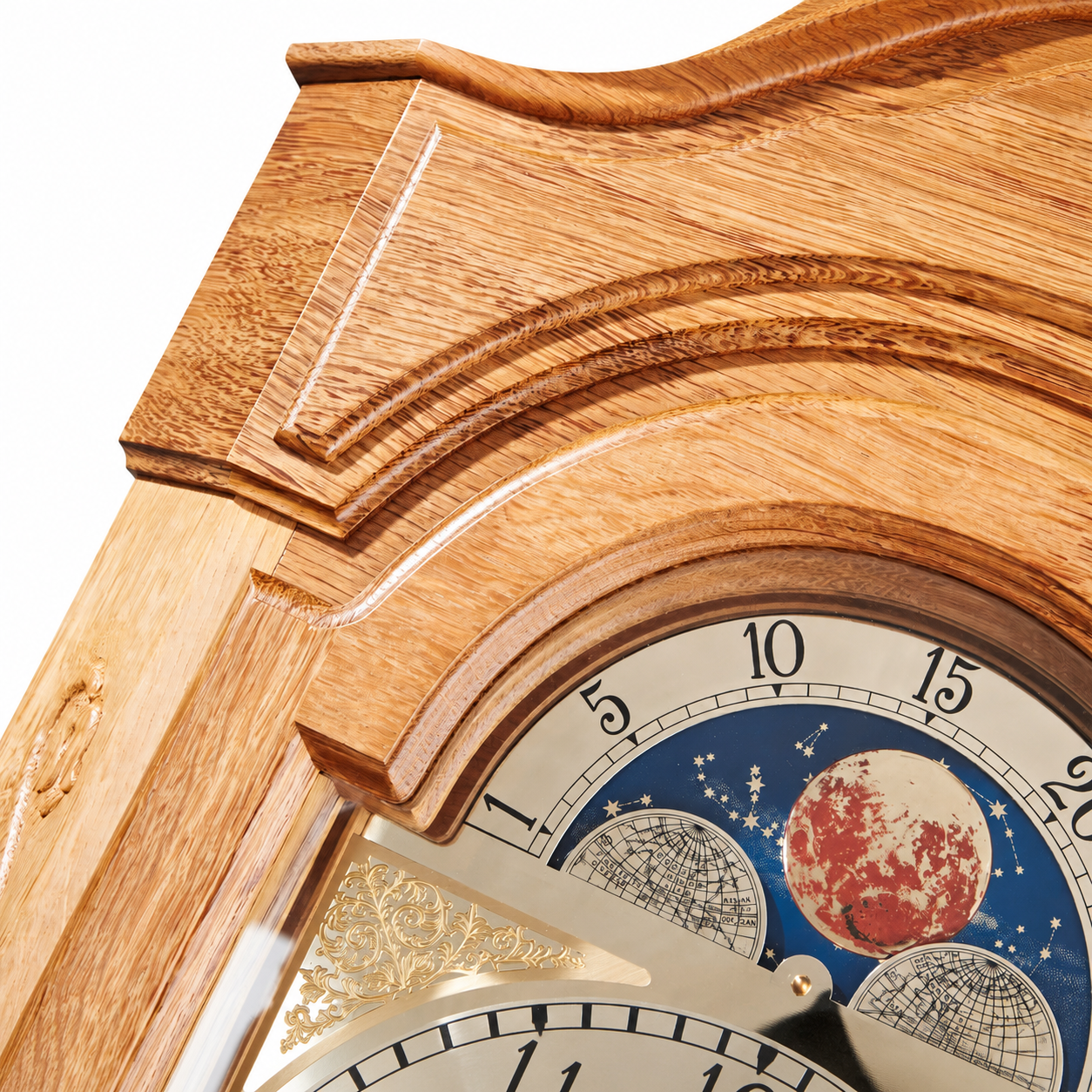 Astra Design AD210-03 Standuhr „Grafenhof“ aus massiver Eiche