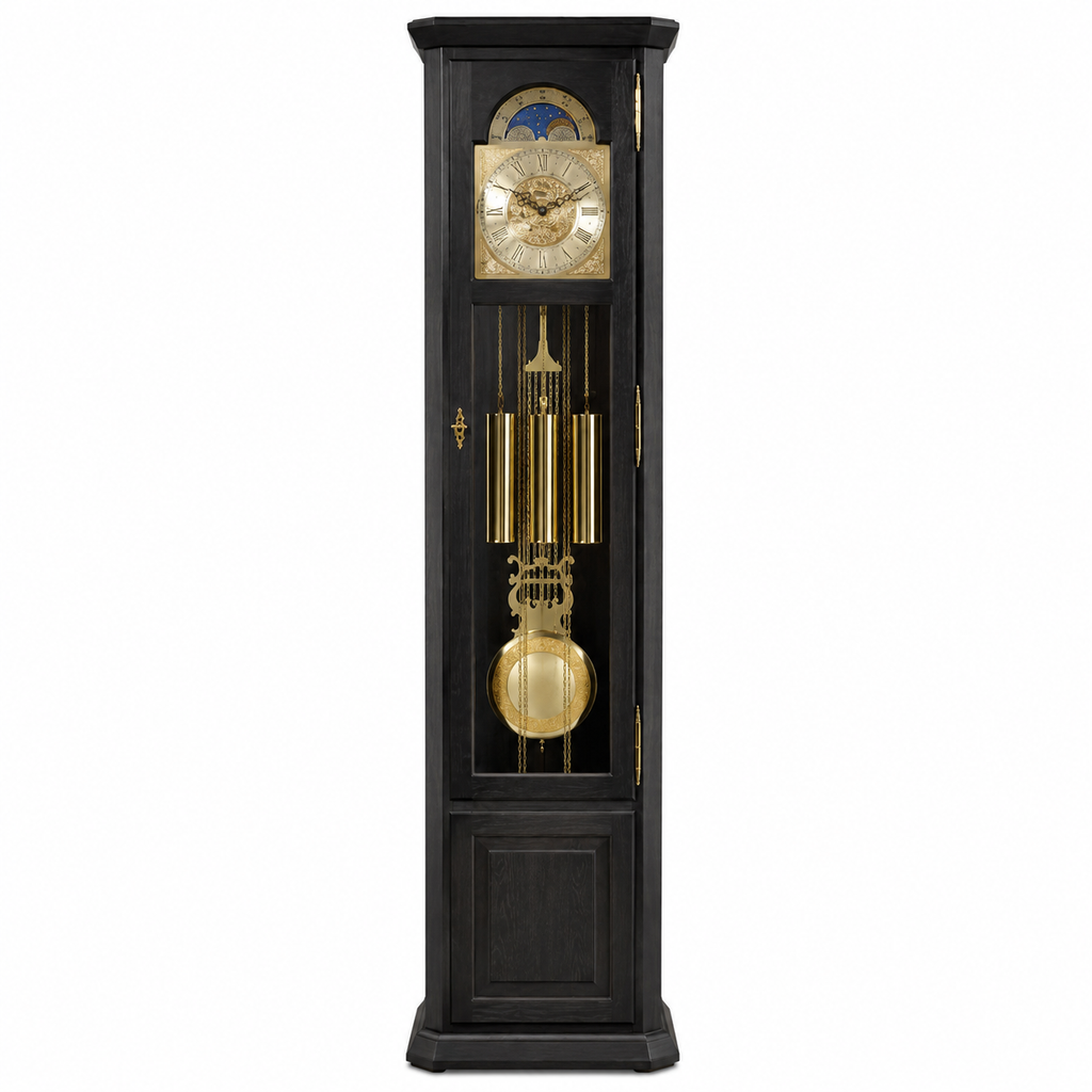 Astra Design AD210-04 Standuhr „Rheingold“ aus schwarzer Eiche