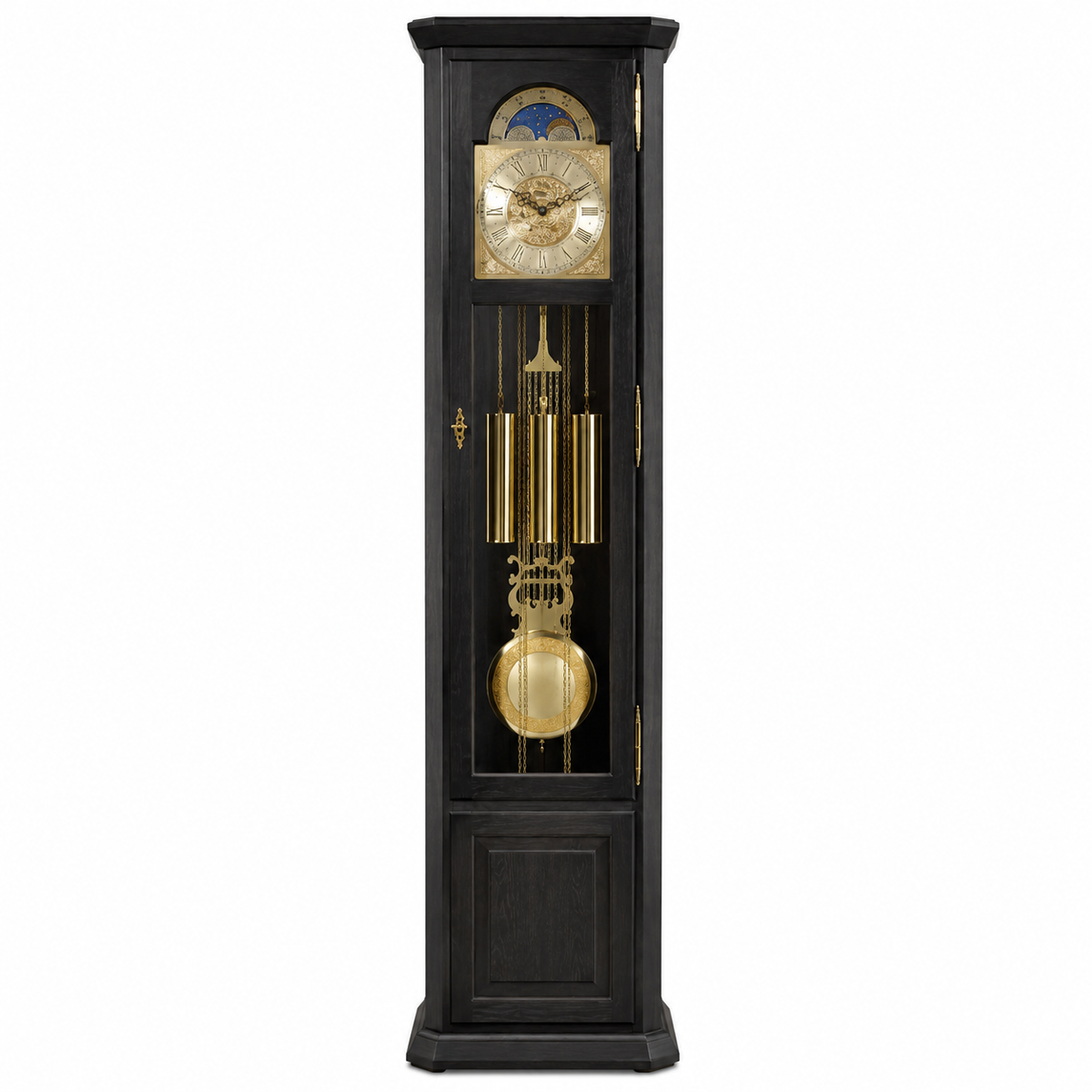 Astra Design AD210-04 Standuhr „Rheingold“ aus schwarzer Eiche