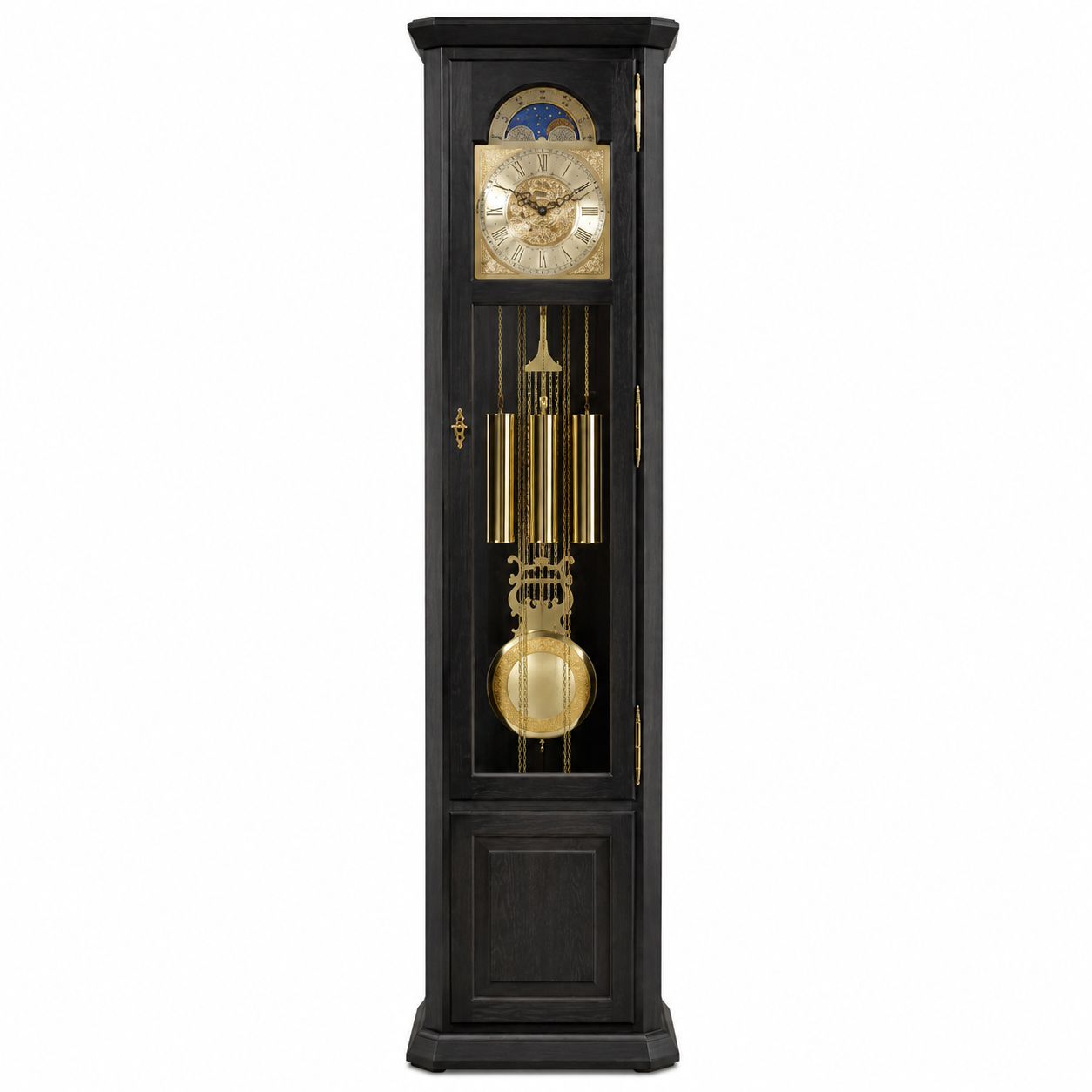 Astra Design AD210-04 Standuhr „Rheingold“ aus schwarzer Eiche