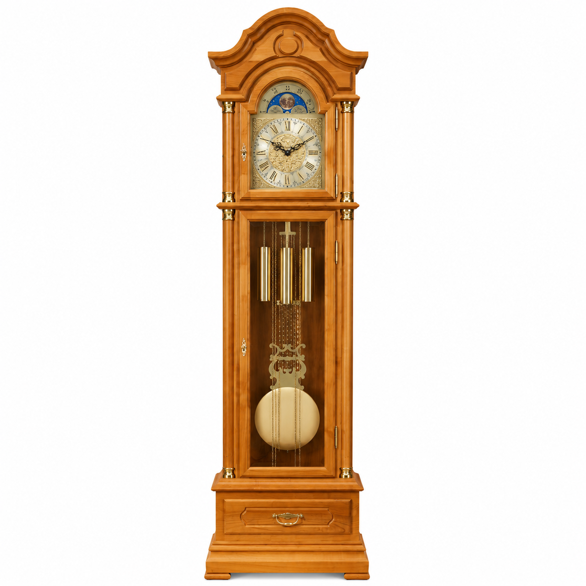 Astra Design AD210-05 Standuhr „Sonnenberg“ aus massivem Kirschholz
