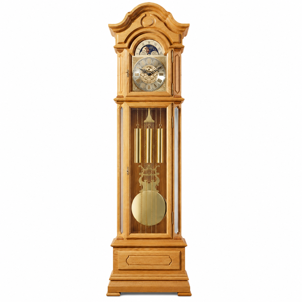 Astra Design AD210-07 Standuhr „Kaiserhof“ aus massiver Eiche