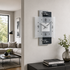 AMS W9245 Wanduhr mit Schieferstruktur und Aluminium-Applikationen