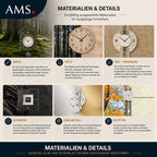 AMS Uhren Materialien und Details mit Holz Glas Metall und Zifferblatt