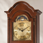 AMS S2022-1 Standuhr mit Nussbaum-Massivholzgehäuse und Intarsien