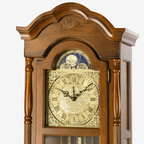 AMS S2011-1 Standuhr mit Nussbaum-Massivholzgehäuse und mechanischem Kettenzugwerk