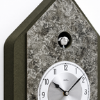 AMS W7496 Kuckucksuhr mit Holzgehäuse und Metallic-Auflage