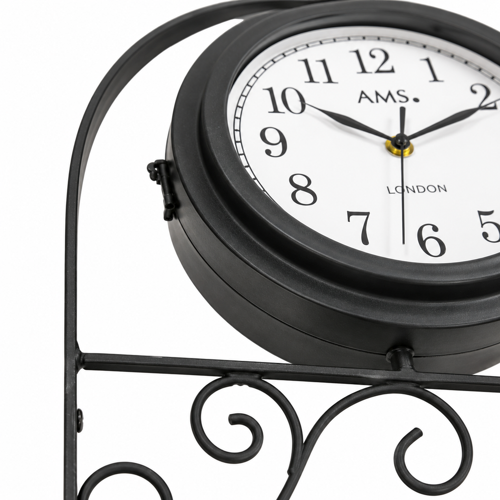 AMS W9433 Doppelseitige und drehbare Wanduhr für Außenbereiche