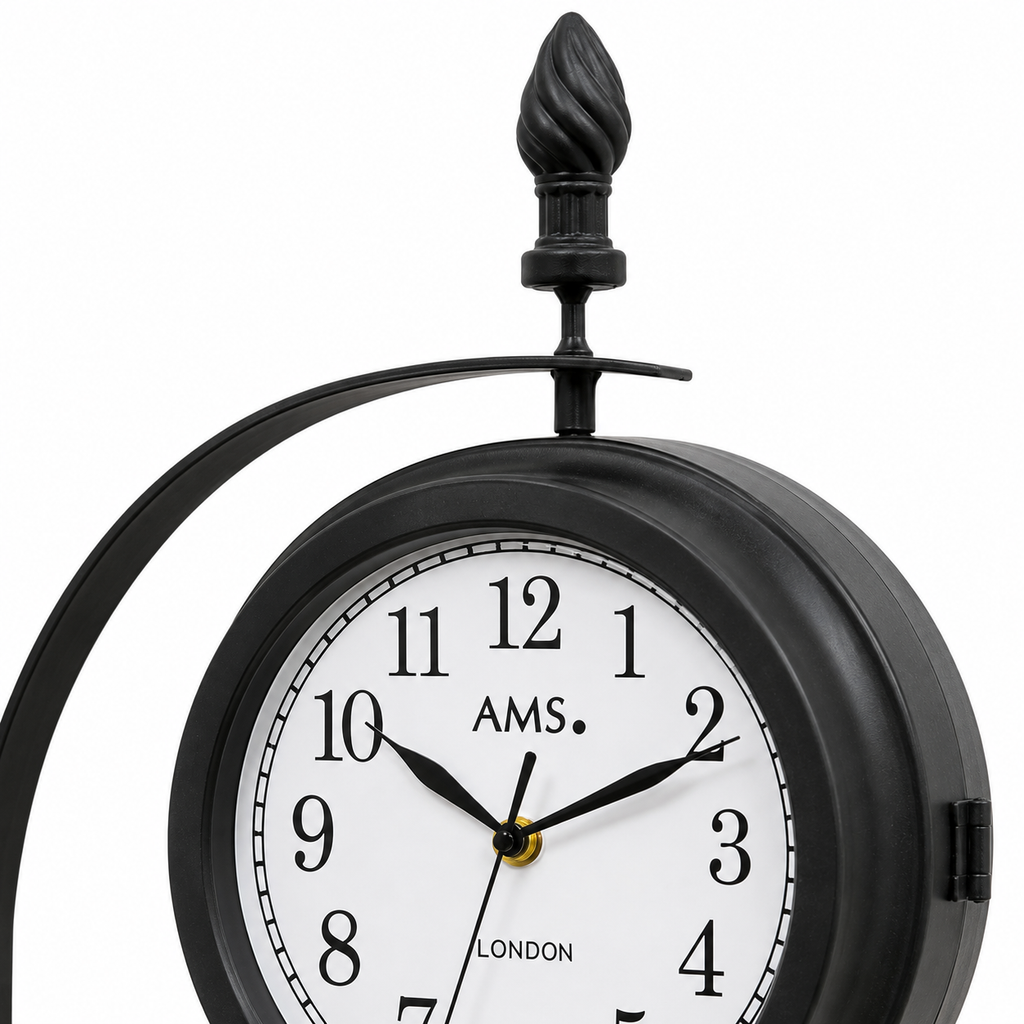 AMS W9433 Doppelseitige und drehbare Wanduhr für Außenbereiche