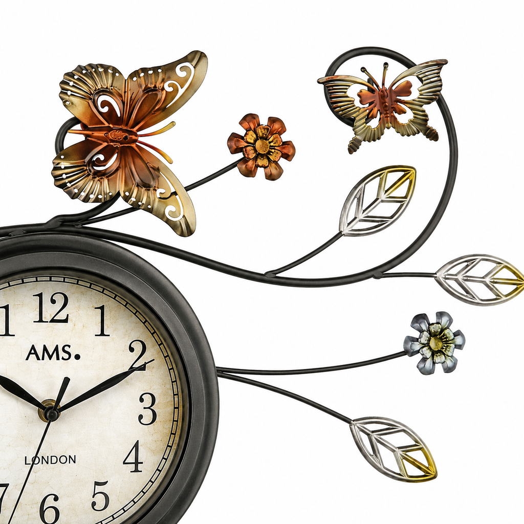 AMS W9446 Wanduhr mit wetterfestem Metallgehäuse für Außenbereiche