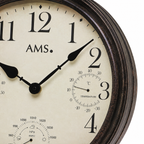 AMS W9463 Wanduhr mit Metallgehäuse und Raumklimaanzeige