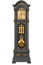 Astra Design AD210-02MA Standuhr „Residenz“ in matt Anthrazit aus massiver Eiche