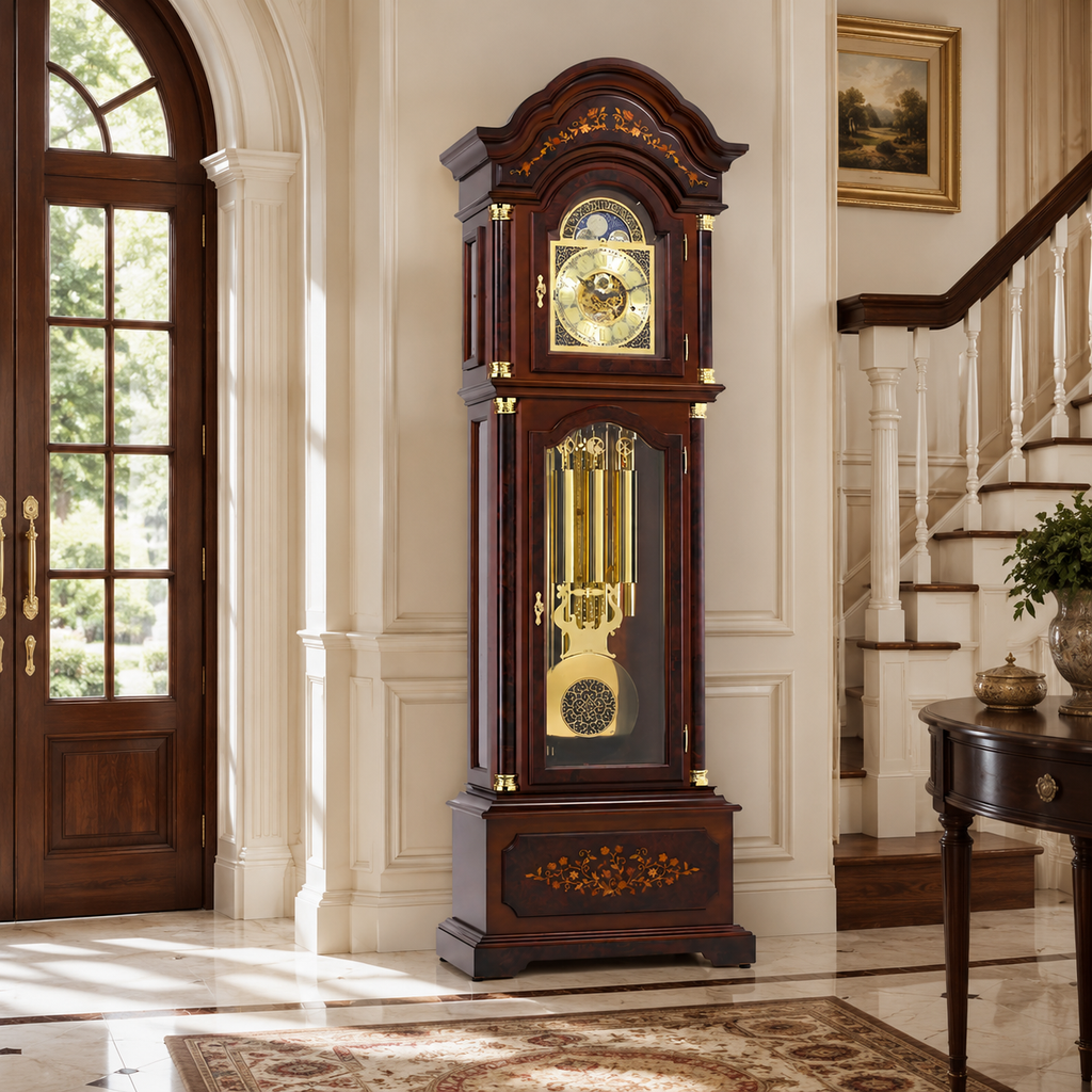 Hermle 01210-031171 Standuhr Modell: Berlin in Nussbaum mit 3 Melodien