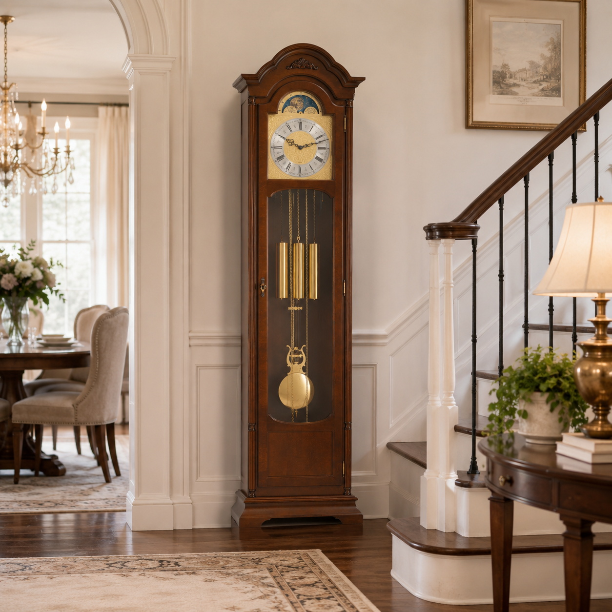 Hermle 01231-030451 Standuhr Atherton Nussbaum