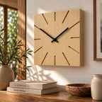Natuhr W8003B Beam Wand- und Tischuhr aus Massivholz Buche