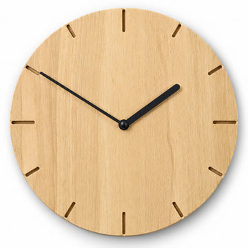 Natuhr F4002B Solide Funkwanduhr aus Massivholz Buche