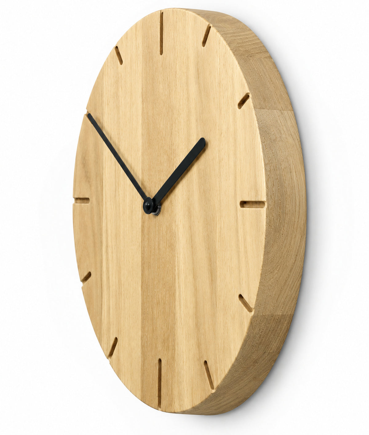 Natuhr F4002B Solide Funkwanduhr aus Massivholz Buche