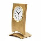 Standuhren.com 🕰️ AMS F5157 Funk-Tischuhr mit elegantem Holzgehäuse in Antikmessing-Optik und weißem Zifferblatt
