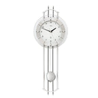 Standuhren.com 🕰️ AMS F5248 Funkwanduhr mit Pendel, Aluminium-Frontreif und modernen lackierten Metallstäben